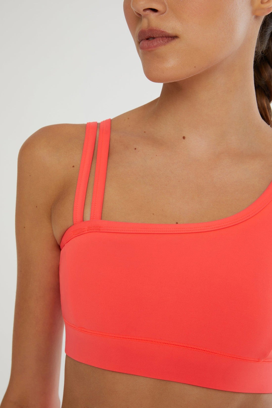 Fiery coral one shulder